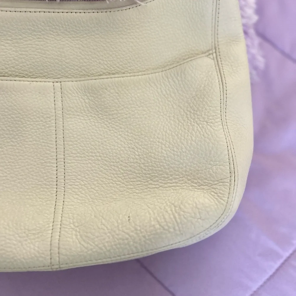 Brighton Barbados Hobo Bag Purse Handbag Cream white Leather Bag - Picture 6 of 7